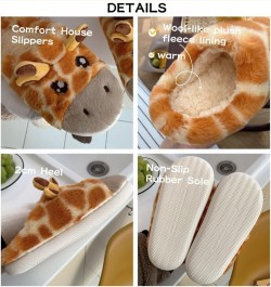 Women Cute Animal Fuzzy Slippers Soft Plush Lightweight House Slippers Slip-on Cozy Indoor Slippers Orange $17.09 Slippers