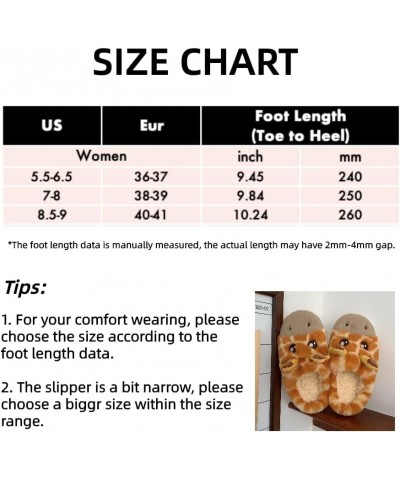 Women Cute Animal Fuzzy Slippers Soft Plush Lightweight House Slippers Slip-on Cozy Indoor Slippers Orange $17.09 Slippers