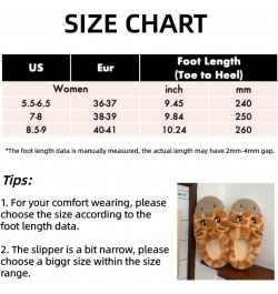 Women Cute Animal Fuzzy Slippers Soft Plush Lightweight House Slippers Slip-on Cozy Indoor Slippers Orange $17.09 Slippers