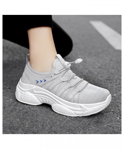 Womens Slip On Running Shoes Non Slip Walking Shoes Lightweight Gym Workout Shoes Breathable Fashion Sneakers Grey-2 $14.70 A...