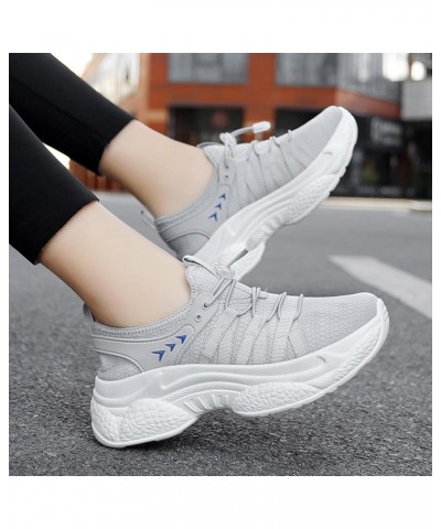 Womens Slip On Running Shoes Non Slip Walking Shoes Lightweight Gym Workout Shoes Breathable Fashion Sneakers Grey-2 $14.70 A...