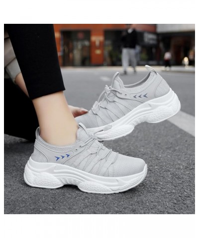 Womens Slip On Running Shoes Non Slip Walking Shoes Lightweight Gym Workout Shoes Breathable Fashion Sneakers Grey-2 $14.70 A...