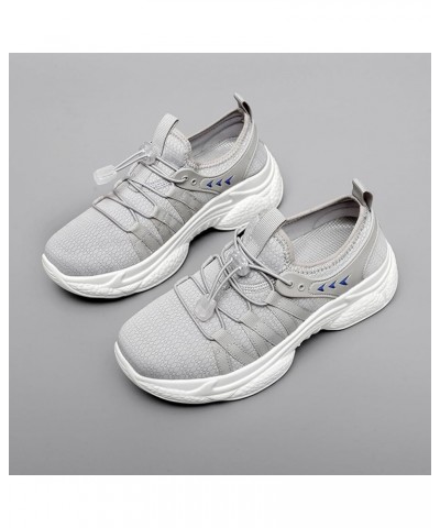 Womens Slip On Running Shoes Non Slip Walking Shoes Lightweight Gym Workout Shoes Breathable Fashion Sneakers Grey-2 $14.70 A...