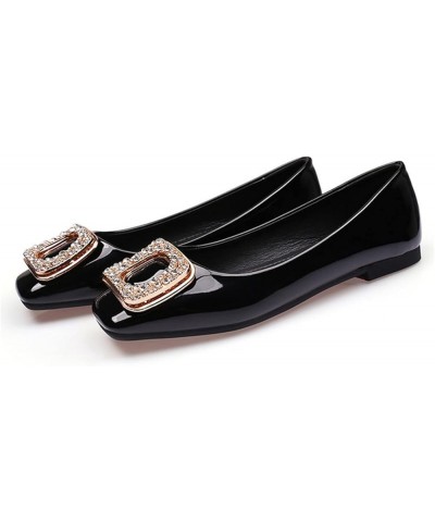 Women Flats Shoe, Dolly Shoes Rhinestone Buckle Flat Round Toe Soft Sole Shoes Breathable, for Any Occasion,Red,41 40 Black $...