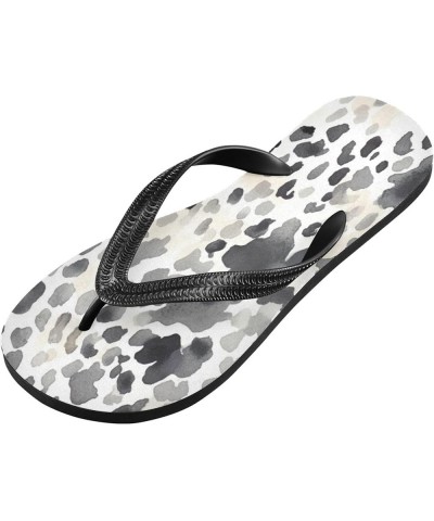 Flip Flop Sandals for Men Teen Women - Black Leopard Fashion Beach Shoes Waterproof Outdoor Summer Beach Slippers 6-7 Women/5...