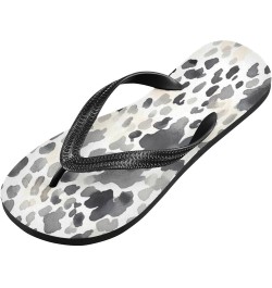 Flip Flop Sandals for Men Teen Women - Black Leopard Fashion Beach Shoes Waterproof Outdoor Summer Beach Slippers 6-7 Women/5...