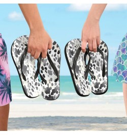 Flip Flop Sandals for Men Teen Women - Black Leopard Fashion Beach Shoes Waterproof Outdoor Summer Beach Slippers 6-7 Women/5...