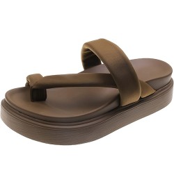 Girls' Sandals Beach Sandals Clip Toe-Ring Casual Flip Flop Flower Sparkly Dressy Fashion Shoe Brown $23.04 Sandals