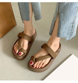 Girls' Sandals Beach Sandals Clip Toe-Ring Casual Flip Flop Flower Sparkly Dressy Fashion Shoe Brown $23.04 Sandals