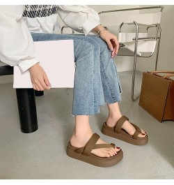 Girls' Sandals Beach Sandals Clip Toe-Ring Casual Flip Flop Flower Sparkly Dressy Fashion Shoe Brown $23.04 Sandals