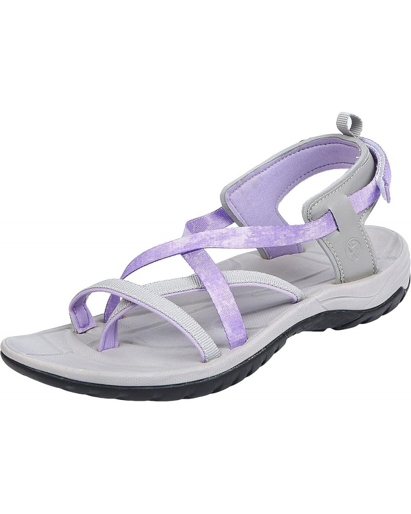 Women's Open Toe Sport Sandal Gray/Lilac $26.99 Sandals