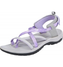 Women's Open Toe Sport Sandal Gray/Lilac $26.99 Sandals