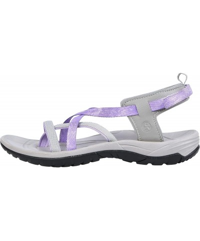 Women's Open Toe Sport Sandal Gray/Lilac $26.99 Sandals