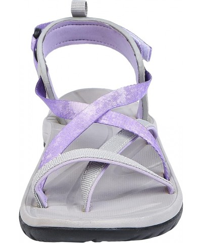 Women's Open Toe Sport Sandal Gray/Lilac $26.99 Sandals