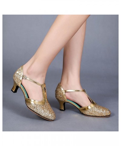 Ballroom Dance Shoes Women Size 11 Women Heeled Sandals Size 11 Dance Heels For Women 3.5 Inch Sandalias Plataforma H-gold $1...