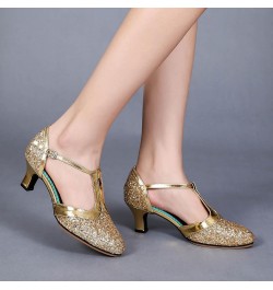 Ballroom Dance Shoes Women Size 11 Women Heeled Sandals Size 11 Dance Heels For Women 3.5 Inch Sandalias Plataforma H-gold $1...