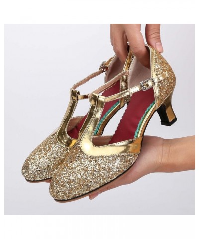 Ballroom Dance Shoes Women Size 11 Women Heeled Sandals Size 11 Dance Heels For Women 3.5 Inch Sandalias Plataforma H-gold $1...