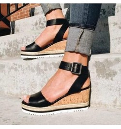 Womens Wedge Sandals Flower Low Heel Platform Sandals Elastic Ankle Strap Espadrilles Sandals Summer Casual Comfortable Shoes...