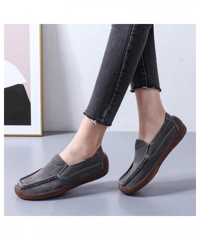 Slip Shoes Round Flat Women Comfortable On Breathable Color Solid Casual Single Toe Women's Casual Shoes Casual Womens Shoes ...