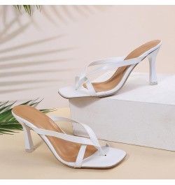 Women's Stilettos Sandals, Ladies Fashion Summer Rhinestone Peep Toe Pointed Toe Thin High Heel Sandals Z 11-white $11.16 San...