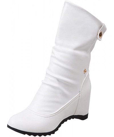 Boots For Women Boots, Leather Boots, Wedges, Middle Heel Calfskin, Winter Casual Shoes, High Heel Boots $35.22 Boots