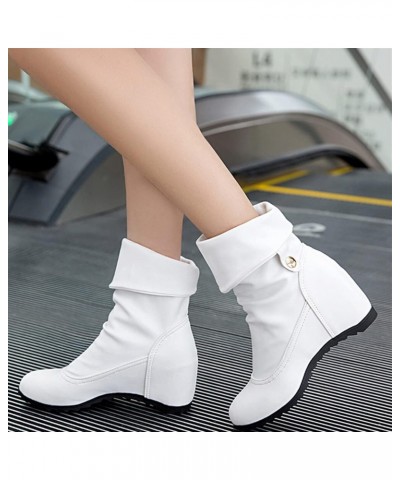 Boots For Women Boots, Leather Boots, Wedges, Middle Heel Calfskin, Winter Casual Shoes, High Heel Boots $35.22 Boots