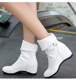 Boots For Women Boots, Leather Boots, Wedges, Middle Heel Calfskin, Winter Casual Shoes, High Heel Boots $35.22 Boots