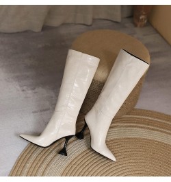 Waterproof Boots for Women Wedding Bride Dress Shoes Combat Boots Women'S Western Boots Square Toe F-beige $36.14 Boots