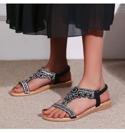 Sandals H Sandals For Womens Flats Comfortable Dressy Shoes Women Sandals Flats For Women Size 15 Sandals Women Rubber Black-...