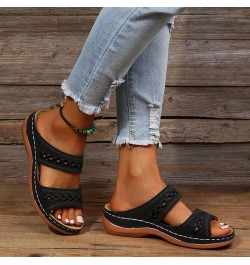 Wedges for Women Platform Wedges Shoes Soft Insole Orthotic Sandal Beach Summer Flip-Flop Casual Walking Flat Mules 143-hyems...