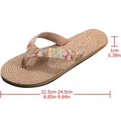 Summer Bohemian Slippers Stylish Straw Woven Sole Beach Flip-flops non-slip slippers for Girl Women Lady Madam Beige $9.17 Sa...