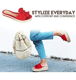 Sandals for Women Casual Summer Flats Flip Flops Bow Comfortable Open-Toe Casual Beach Sandals,Red,US11/EU43 US10/EU42 Red $1...