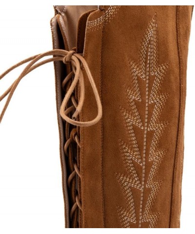 Embroidered Cowboy Boots for Women Lace up Thigh High Boots Wide Calf Over The Knee Boots Side Zip Western Cowgirl Boots Brow...