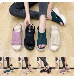 Womens Walking Sandals, Platform Sandals for Women Women's Slip On Mesh Walking Shoes Summer Slip-On Sandals Orthopedic Platf...