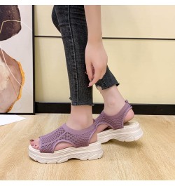 Womens Walking Sandals, Platform Sandals for Women Women's Slip On Mesh Walking Shoes Summer Slip-On Sandals Orthopedic Platf...