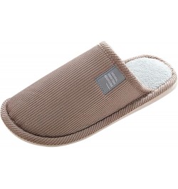 House Slippers for Women Men Cute Plush Warm Slippers Shoes Minimalist Comfortable Fuzzy Loafers A-coffee $12.94 Slippers