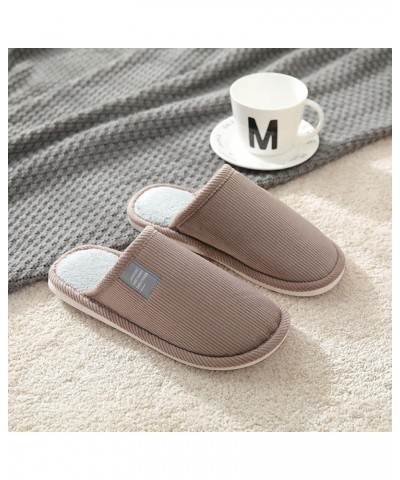 House Slippers for Women Men Cute Plush Warm Slippers Shoes Minimalist Comfortable Fuzzy Loafers A-coffee $12.94 Slippers