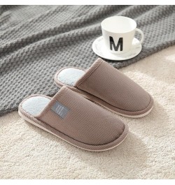 House Slippers for Women Men Cute Plush Warm Slippers Shoes Minimalist Comfortable Fuzzy Loafers A-coffee $12.94 Slippers