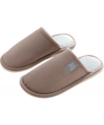 House Slippers for Women Men Cute Plush Warm Slippers Shoes Minimalist Comfortable Fuzzy Loafers A-coffee $12.94 Slippers