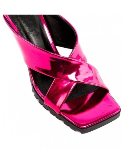 Metal high Heels Wedge Slippers Fashion Cross Design Party Sandals Lanse 35 $33.55 Sandals