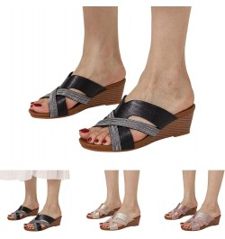 Women Platform Sandals Fashion Summer Women Sandals Fish Mouth Open Toe Wedge Heel Sandals Breathable Slip On 7 Rose Gold $16...