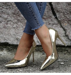 Pointed Single Thin Color Heels Fashion Slip On Toe Women Casual Work Solid Shoes Sandals For Wide Feet Gold $12.44 Sandals