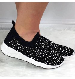 Breathable Running Shoes Breathable Mesh Sneaker Athletic Shoes Women Slip-On Walking Shoes Z 05-black $15.65 Athletic Shoes