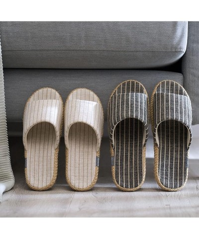 Fashion Unisex Linen Slippers，Lightweight，Unisex Home Slippers Linen Summer Beach Shoes Lightweight Skidproof Indoor Slippers...