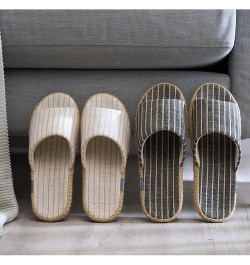 Fashion Unisex Linen Slippers，Lightweight，Unisex Home Slippers Linen Summer Beach Shoes Lightweight Skidproof Indoor Slippers...