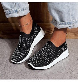 Breathable Running Shoes Breathable Mesh Sneaker Athletic Shoes Women Slip-On Walking Shoes Z 05-black $15.65 Athletic Shoes