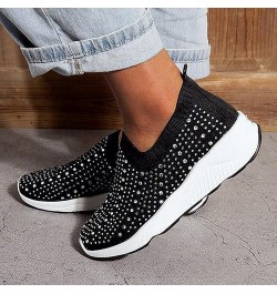 Breathable Running Shoes Breathable Mesh Sneaker Athletic Shoes Women Slip-On Walking Shoes Z 05-black $15.65 Athletic Shoes