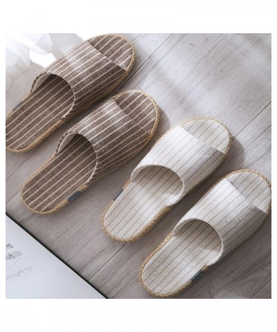 Fashion Unisex Linen Slippers，Lightweight，Unisex Home Slippers Linen Summer Beach Shoes Lightweight Skidproof Indoor Slippers...