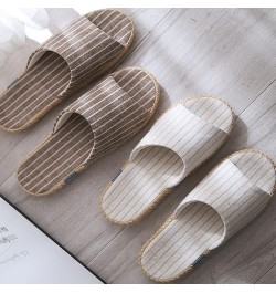 Fashion Unisex Linen Slippers，Lightweight，Unisex Home Slippers Linen Summer Beach Shoes Lightweight Skidproof Indoor Slippers...