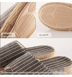 Fashion Unisex Linen Slippers，Lightweight，Unisex Home Slippers Linen Summer Beach Shoes Lightweight Skidproof Indoor Slippers...